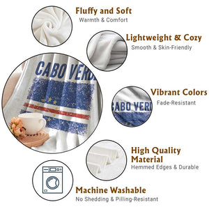 Cabo Verde Distressed Flag National Pride Throw Blanket Cape Verde Heritage Pride Retro Grunge Graphic TS02 Print Your Wear