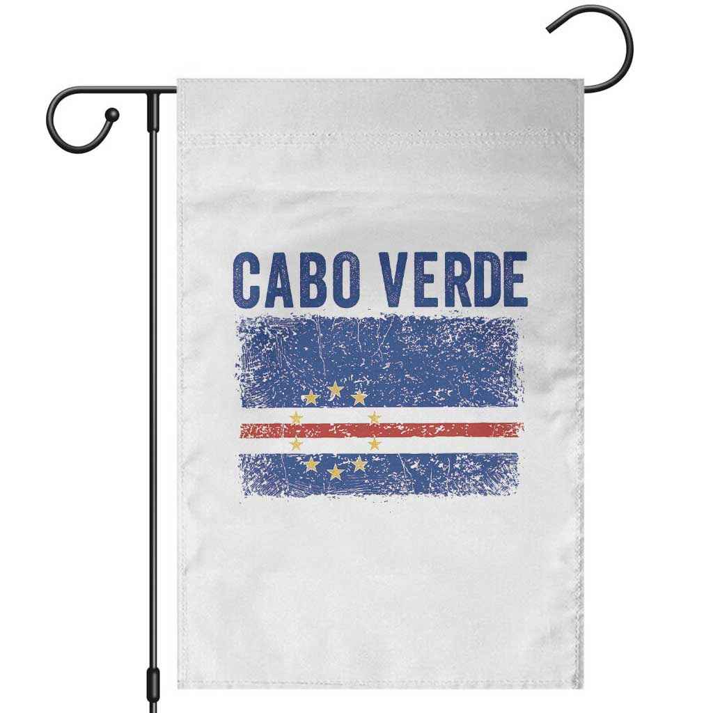 Cabo Verde Distressed Flag National Pride Garden Flag Cape Verde Heritage Pride Retro Grunge Graphic TS02 White Print Your Wear