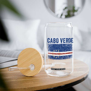 Cabo Verde Distressed Flag National Pride Glass Can Cape Verde Heritage Pride Retro Grunge Graphic TS02 Print Your Wear