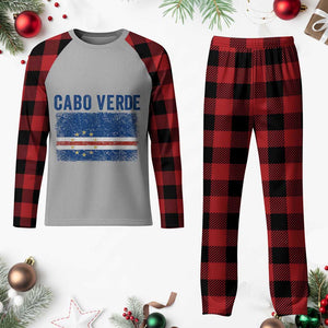 Cabo Verde Distressed Flag National Pride Plaid Pajama Set Cape Verde Heritage Pride Retro Grunge Graphic TS02 Buffalo Plaid Print Your Wear