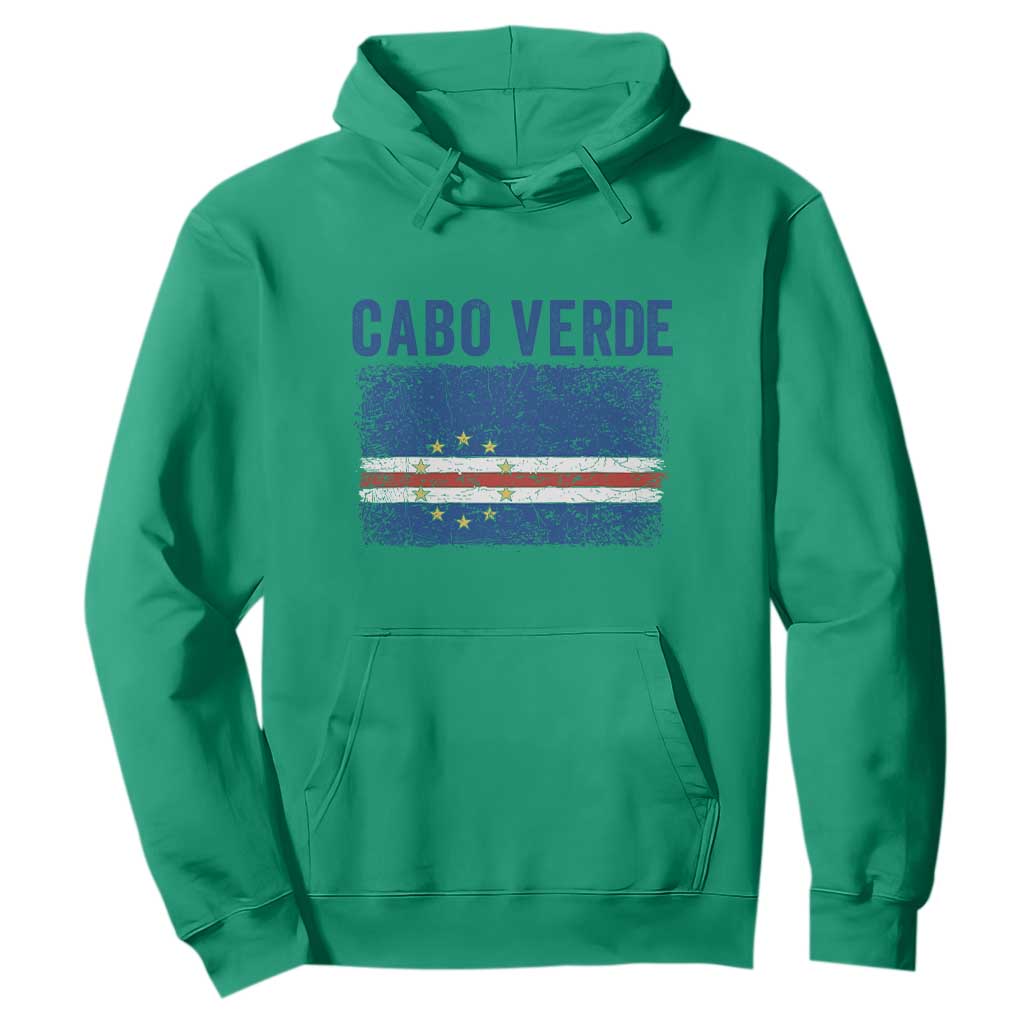 Cabo Verde Distressed Flag National Pride Hoodie Cape Verde Heritage Pride Retro Grunge Graphic TS02 Irish Green Print Your Wear