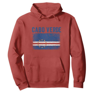 Cabo Verde Distressed Flag National Pride Hoodie Cape Verde Heritage Pride Retro Grunge Graphic TS02 Red Print Your Wear