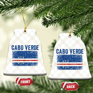 Cabo Verde Distressed Flag National Pride Ceramic Ornament Cape Verde Heritage Pride Retro Grunge Graphic TS02 Print Your Wear