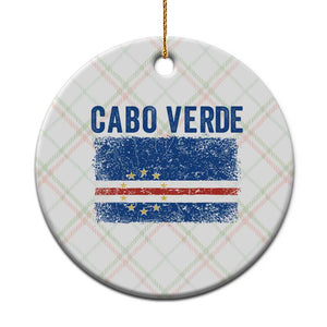 Cabo Verde Distressed Flag National Pride Ceramic Ornament Cape Verde Heritage Pride Retro Grunge Graphic TS02 1pc Christmas Plaid Print Your Wear