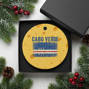 Cabo Verde Distressed Flag National Pride Ceramic Ornament Cape Verde Heritage Pride Retro Grunge Graphic TS02 1pc Yellow Cheese Print Your Wear