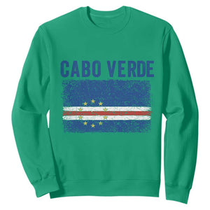 Cabo Verde Distressed Flag National Pride Sweatshirt Cape Verde Heritage Pride Retro Grunge Graphic TS02 Irish Green Print Your Wear