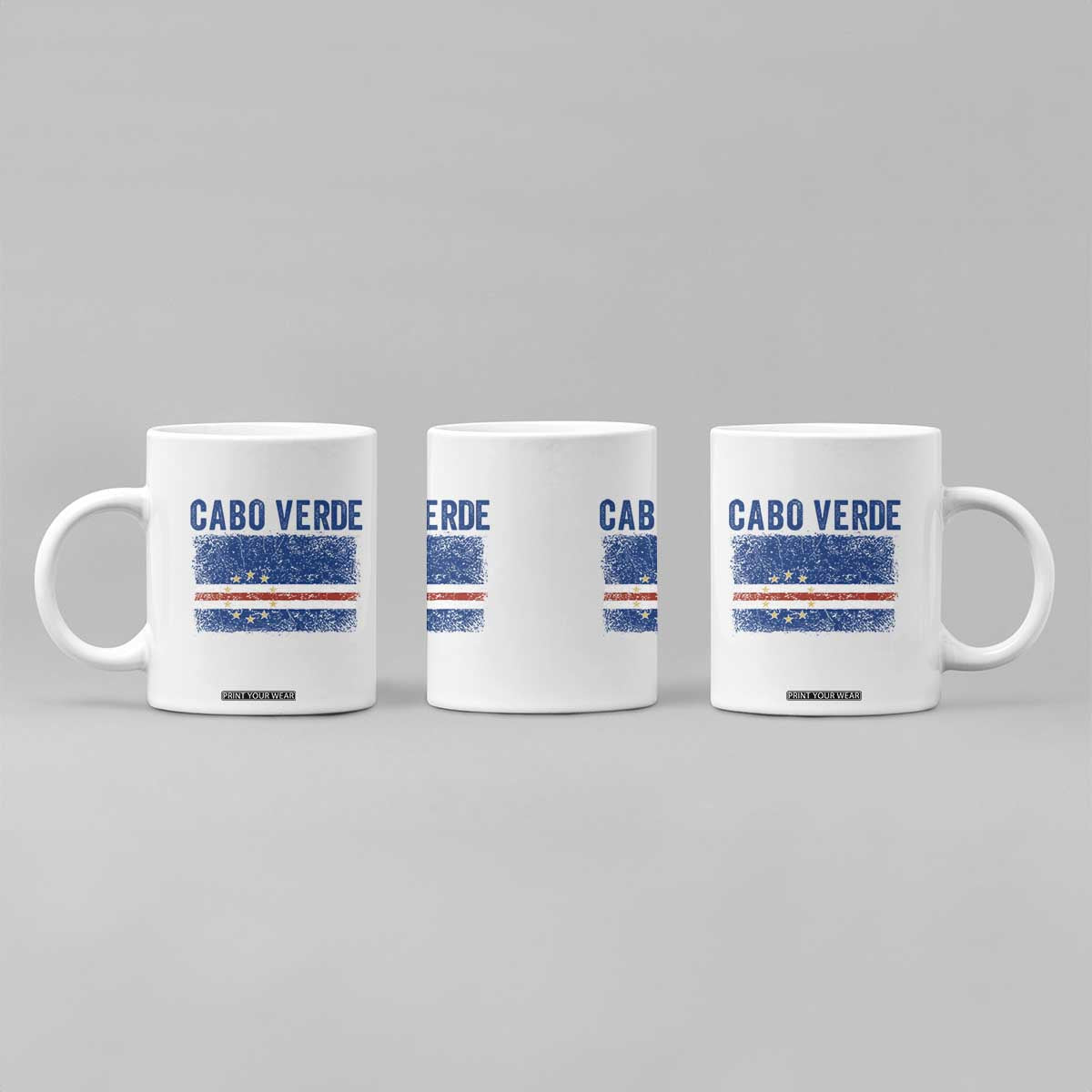 Cabo Verde Distressed Flag National Pride Coffee Mug Cape Verde Heritage Pride Retro Grunge Graphic TS02 Print Your Wear