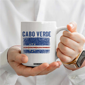 Cabo Verde Distressed Flag National Pride Coffee Mug Cape Verde Heritage Pride Retro Grunge Graphic TS02 Print Your Wear