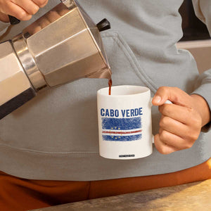 Cabo Verde Distressed Flag National Pride Coffee Mug Cape Verde Heritage Pride Retro Grunge Graphic TS02 Print Your Wear