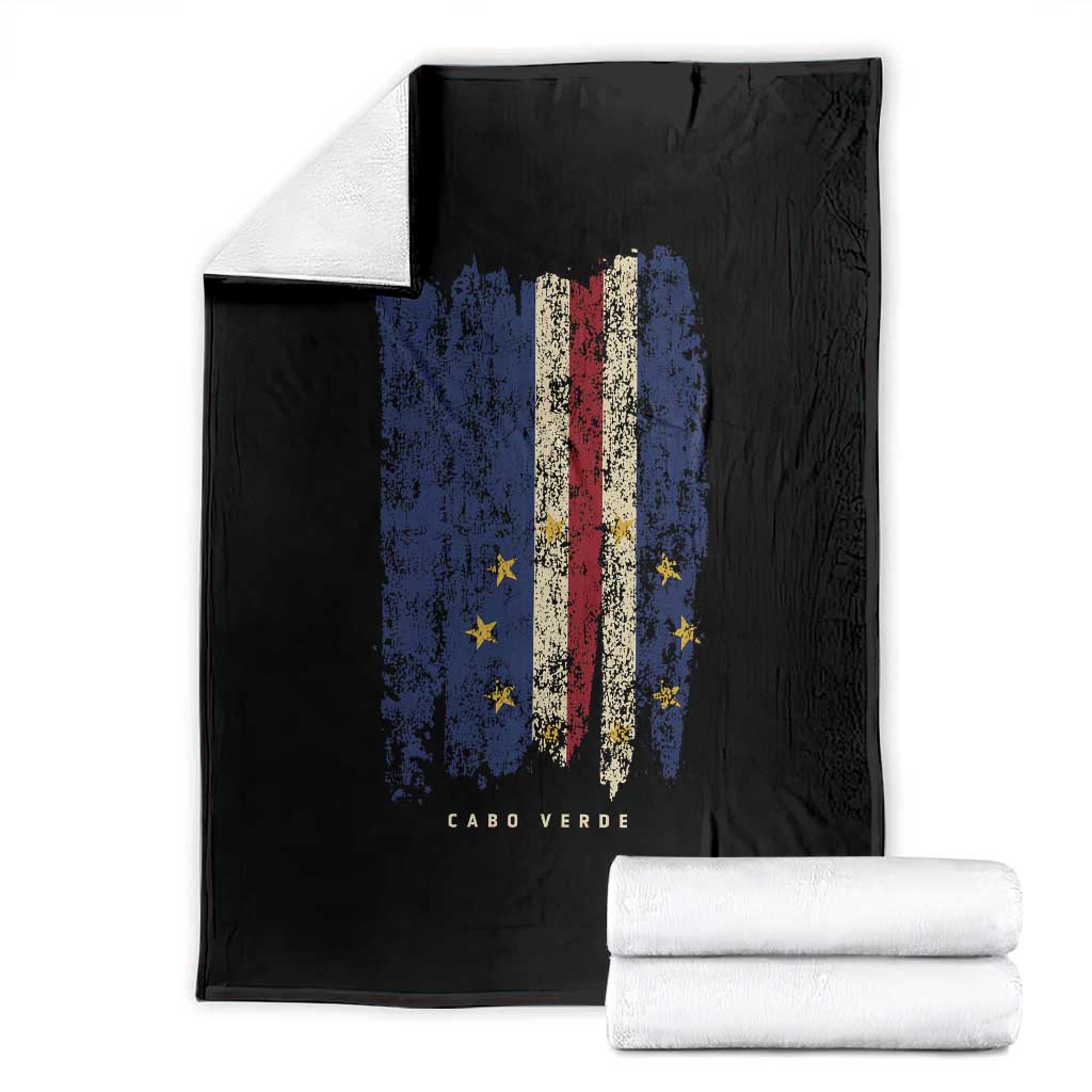 Cape Verde Vertical Brush Stroke Flag Graphic Throw Blanket Cabo Verde National Pride Artistic Gift TS02 Black Print Your Wear