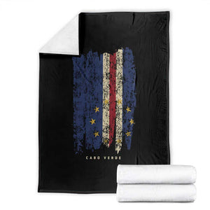 Cape Verde Vertical Brush Stroke Flag Graphic Throw Blanket Cabo Verde National Pride Artistic Gift TS02 Black Print Your Wear