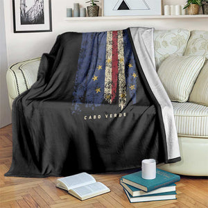 Cape Verde Vertical Brush Stroke Flag Graphic Throw Blanket Cabo Verde National Pride Artistic Gift TS02 Print Your Wear