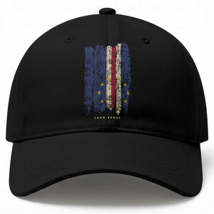 Cape Verde Vertical Brush Stroke Flag Graphic Baseball Cap Cabo Verde National Pride Artistic Gift TS02 Print Your Wear