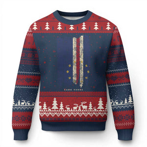 Cape Verde Vertical Brush Stroke Flag Graphic Ugly Christmas Sweater Cabo Verde National Pride Artistic Gift TS02 Navy Red Print Your Wear