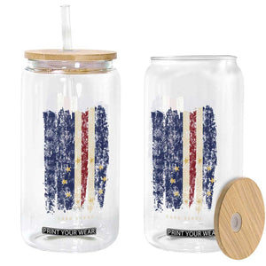 Cape Verde Vertical Brush Stroke Flag Graphic Glass Can Cabo Verde National Pride Artistic Gift TS02 Print Your Wear