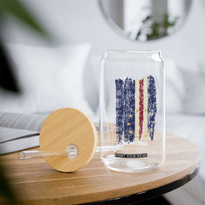 Cape Verde Vertical Brush Stroke Flag Graphic Glass Can Cabo Verde National Pride Artistic Gift TS02 Print Your Wear
