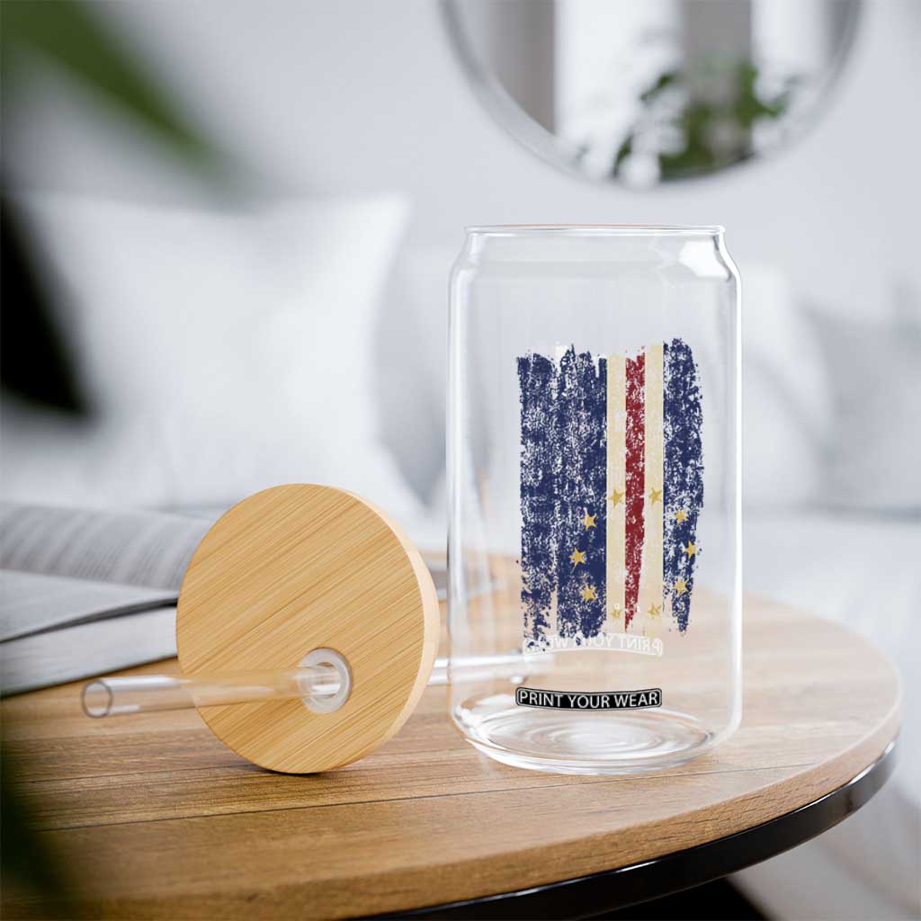 Cape Verde Vertical Brush Stroke Flag Graphic Glass Can Cabo Verde National Pride Artistic Gift TS02 Print Your Wear