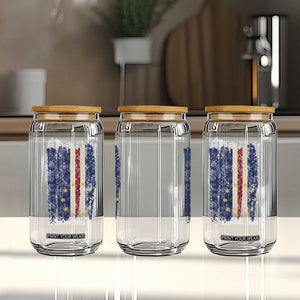Cape Verde Vertical Brush Stroke Flag Graphic Glass Can Cabo Verde National Pride Artistic Gift TS02 Print Your Wear
