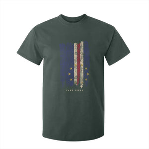 Cape Verde Vertical Brush Stroke Flag Graphic T Shirt For Kid Cabo Verde National Pride Artistic Gift TS02 Dark Forest Green Print Your Wear