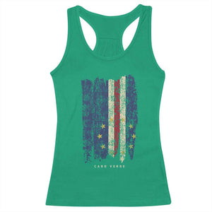 Cape Verde Vertical Brush Stroke Flag Graphic Racerback Tank Top Cabo Verde National Pride Artistic Gift TS02 Irish Green Print Your Wear
