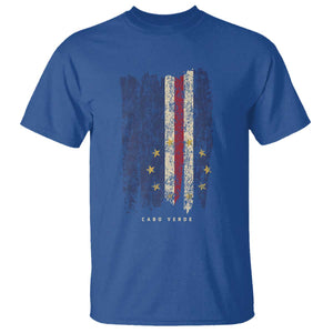 Cape Verde Vertical Brush Stroke Flag Graphic T Shirt Cabo Verde National Pride Artistic Gift TS02 Royal Blue Print Your Wear