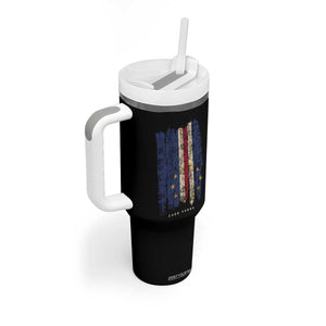 Cape Verde Vertical Brush Stroke Flag Graphic Tumbler With Handle Cabo Verde National Pride Artistic Gift TS02 Print Your Wear