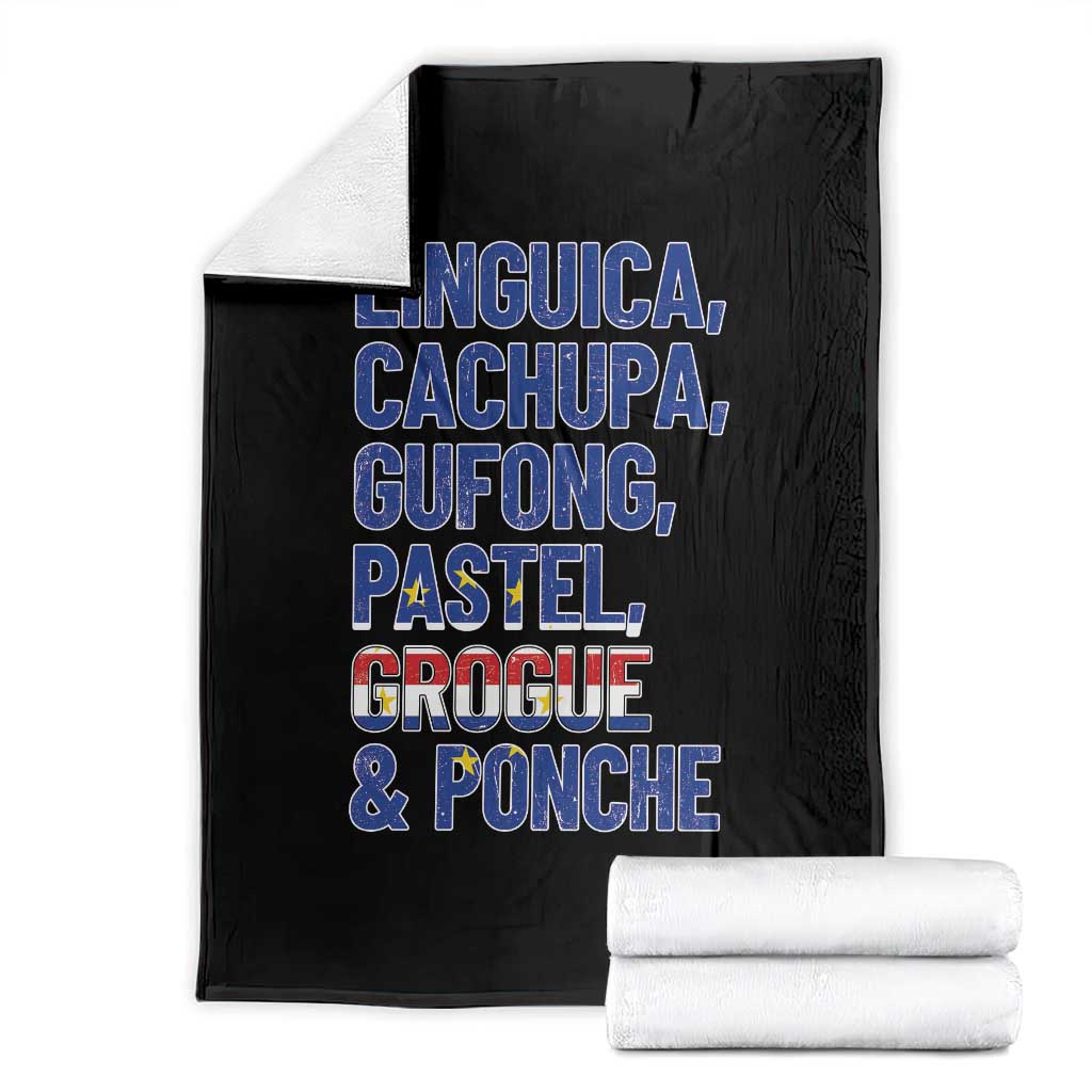 Cape Verde Traditional Food & Drinks List Throw Blanket Cabo Verdean Cachupa Grogue Heritage Gift TS02 Black Print Your Wear
