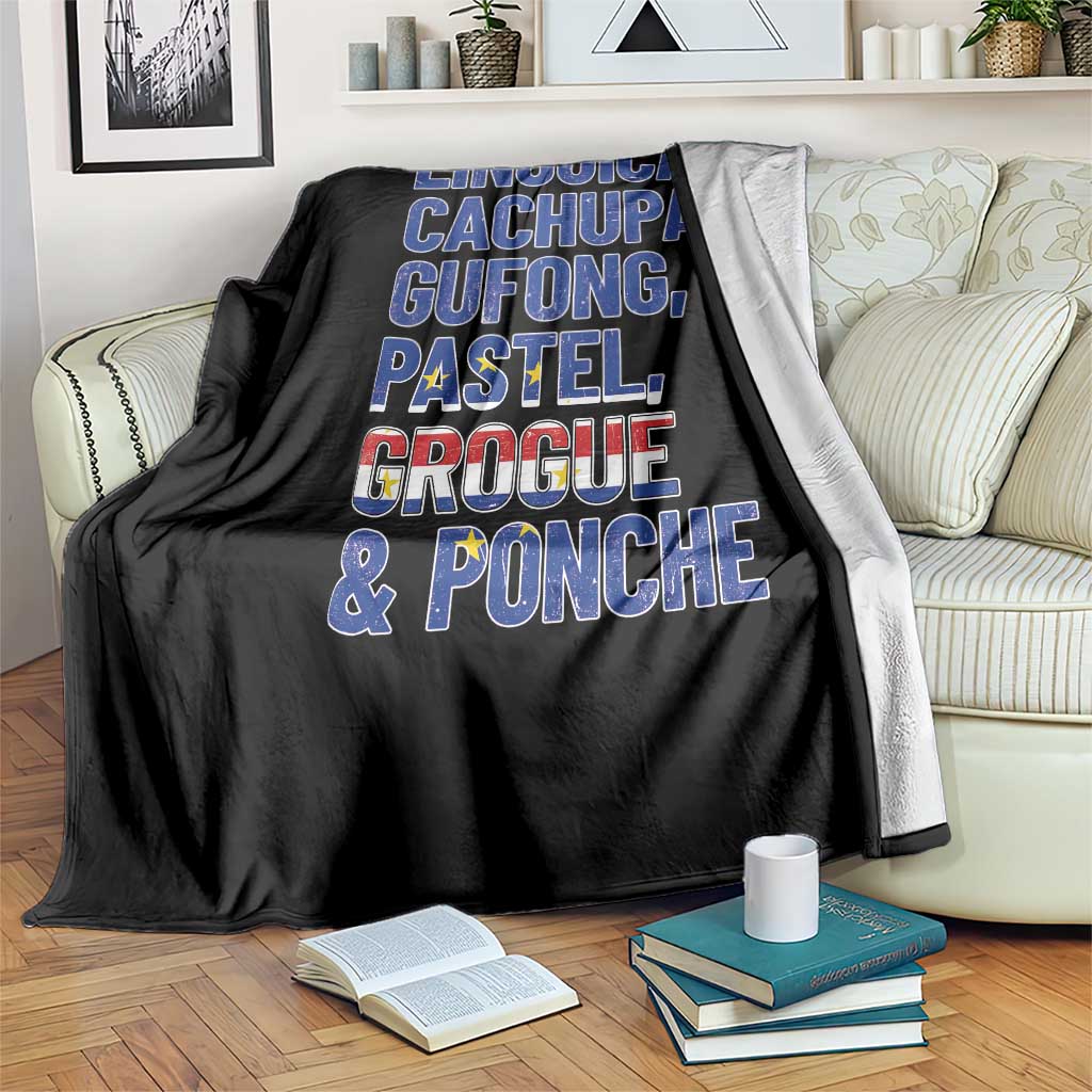 Cape Verde Traditional Food & Drinks List Throw Blanket Cabo Verdean Cachupa Grogue Heritage Gift TS02 Print Your Wear