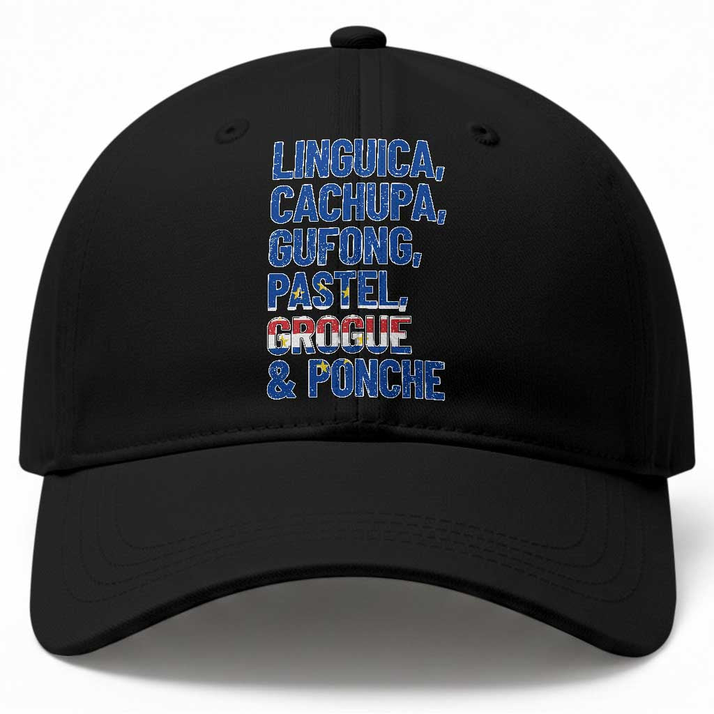 Cape Verde Traditional Food & Drinks List Baseball Cap Cabo Verdean Cachupa Grogue Heritage Gift TS02 Print Your Wear