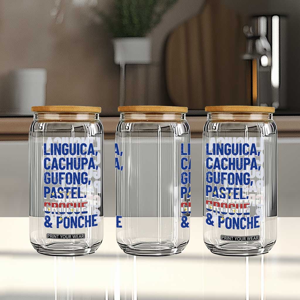 Cape Verde Traditional Food & Drinks List Glass Can Cabo Verdean Cachupa Grogue Heritage Gift TS02 Print Your Wear
