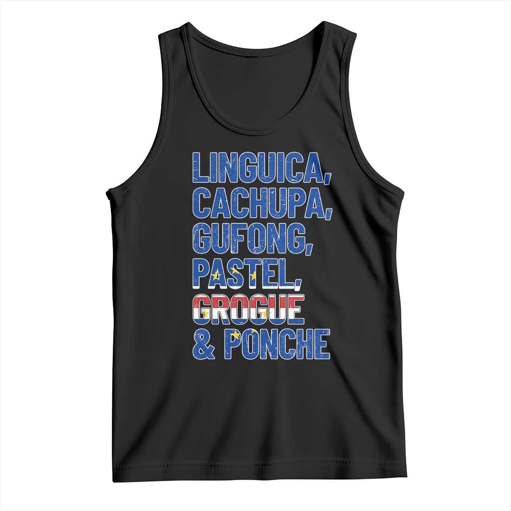 Cape Verde Traditional Food & Drinks List Tank Top Cabo Verdean Cachupa Grogue Heritage Gift TS02 Black Print Your Wear