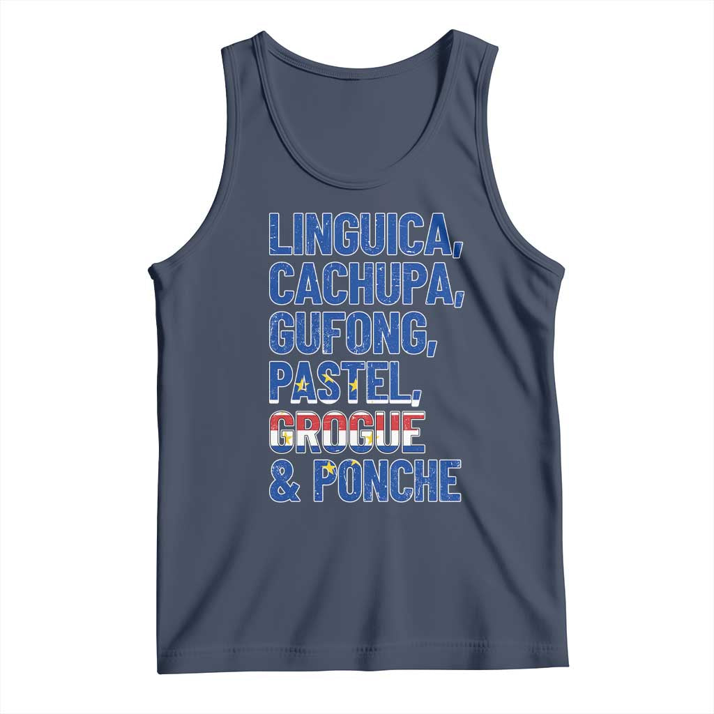 Cape Verde Traditional Food & Drinks List Tank Top Cabo Verdean Cachupa Grogue Heritage Gift TS02 Navy Print Your Wear