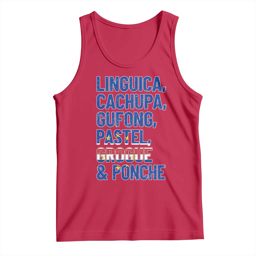 Cape Verde Traditional Food & Drinks List Tank Top Cabo Verdean Cachupa Grogue Heritage Gift TS02 Red Print Your Wear