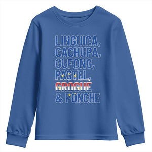 Cape Verde Traditional Food & Drinks List Youth Sweatshirt Cabo Verdean Cachupa Grogue Heritage Gift TS02 Royal Blue Print Your Wear