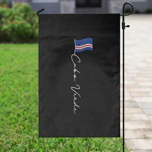 Cabo Verde Elegant Script Flag Graphic Garden Flag Cape Verde Minimalist Cursive National Pride Gift TS02 Print Your Wear