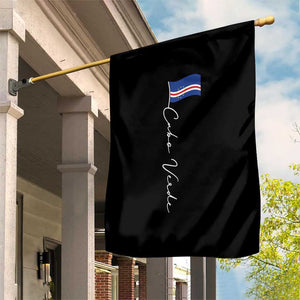 Cabo Verde Elegant Script Flag Graphic Garden Flag Cape Verde Minimalist Cursive National Pride Gift TS02 Print Your Wear