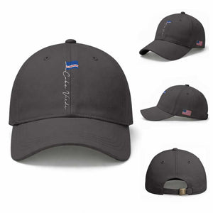 Cabo Verde Elegant Script Flag Graphic Baseball Cap Cape Verde Minimalist Cursive National Pride Gift TS02 Baseball Cap Universal Fit Dark Gray Print Your Wear