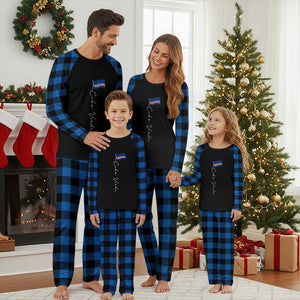 Cabo Verde Elegant Script Flag Graphic Plaid Pajama Set Cape Verde Minimalist Cursive National Pride Gift TS02 Blue Plaid Print Your Wear