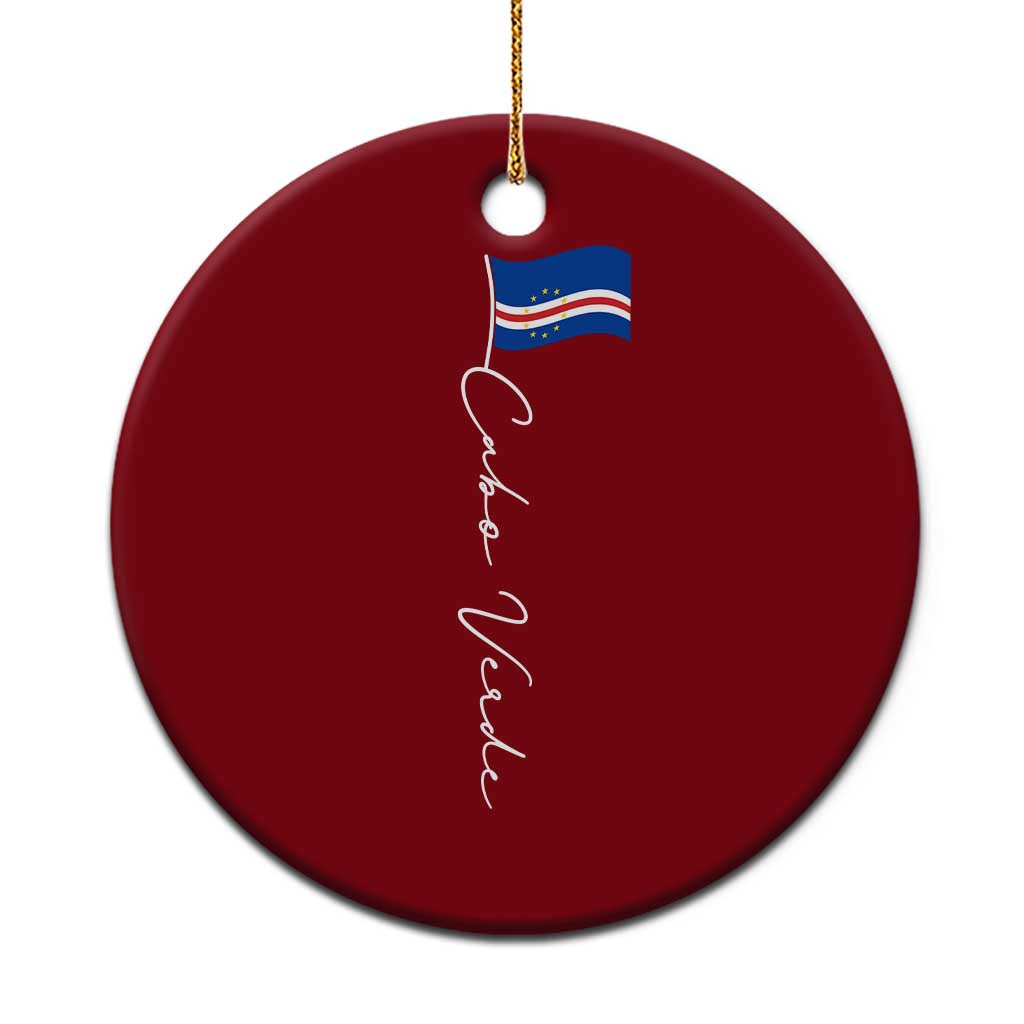 Cabo Verde Elegant Script Flag Graphic Ceramic Ornament Cape Verde Minimalist Cursive National Pride Gift TS02 1pc Red Print Your Wear