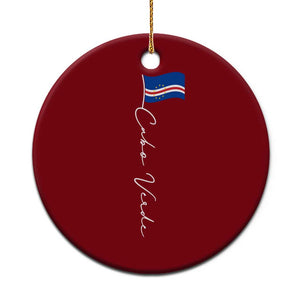 Cabo Verde Elegant Script Flag Graphic Ceramic Ornament Cape Verde Minimalist Cursive National Pride Gift TS02 1pc Red Print Your Wear