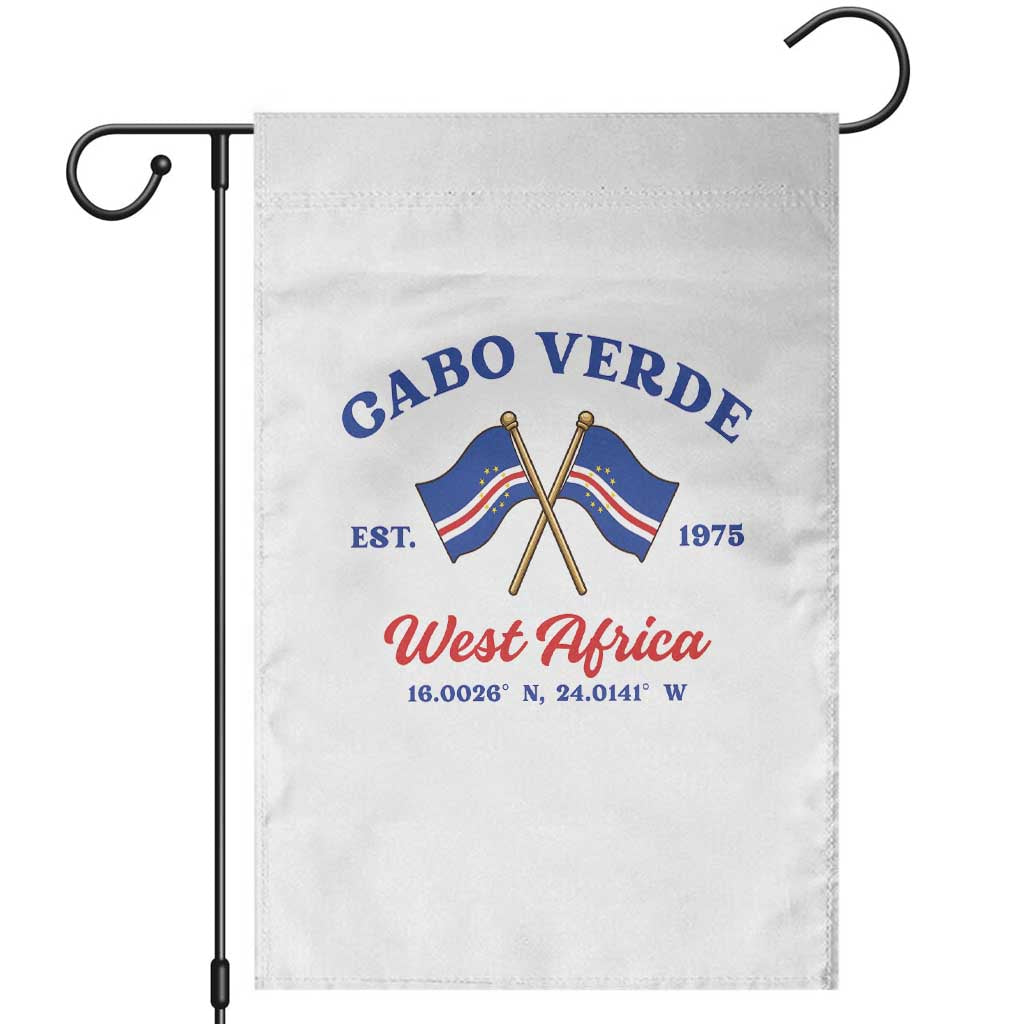Cabo Verde West Africa Crossed Flags Garden Flag Cape Verde Est 1975 Retro National Pride TS02 White Print Your Wear