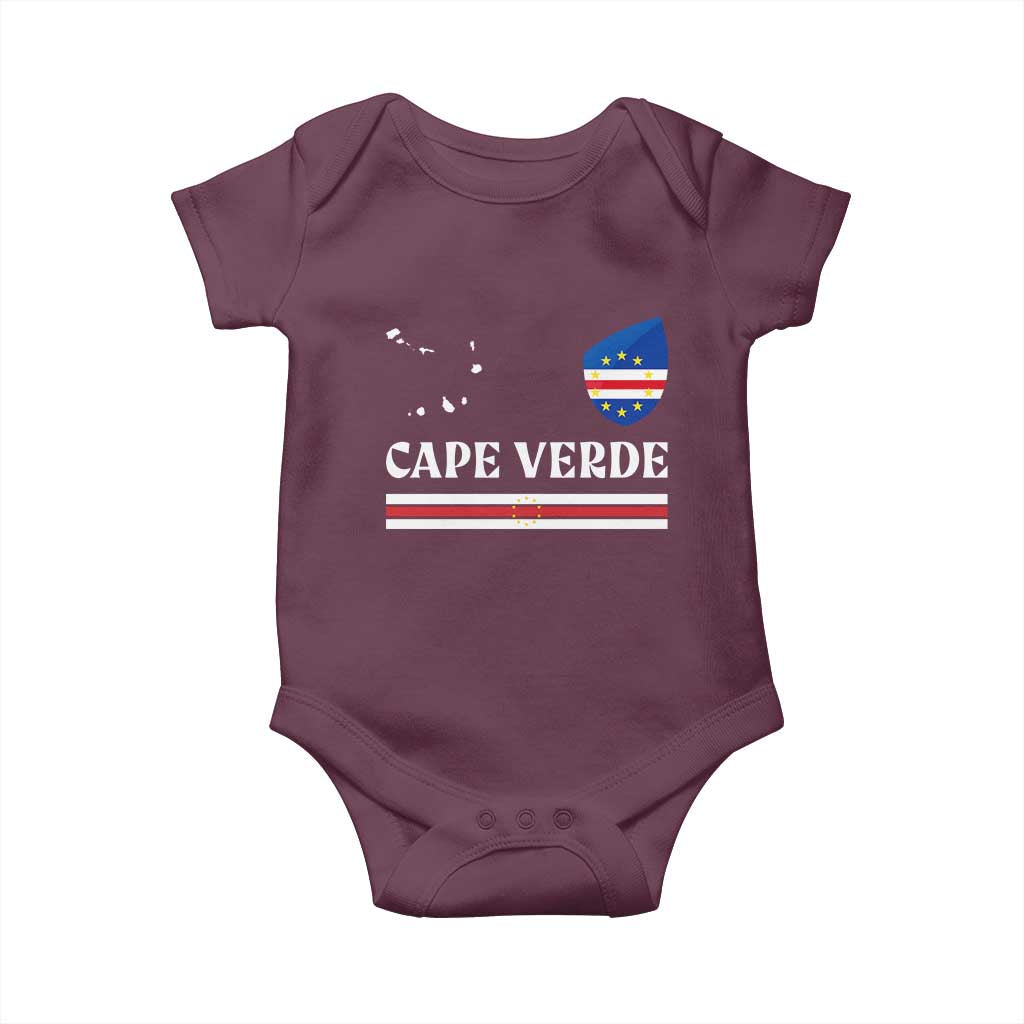 Cape Verde Country Map Shield Emblem Baby Onesie Cabo Verde Roots National Pride Gift TS02 Maroon Print Your Wear