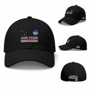 Cape Verde Country Map Shield Emblem Baseball Cap Cabo Verde Roots National Pride Gift TS02 Baseball Cap Universal Fit Black Print Your Wear