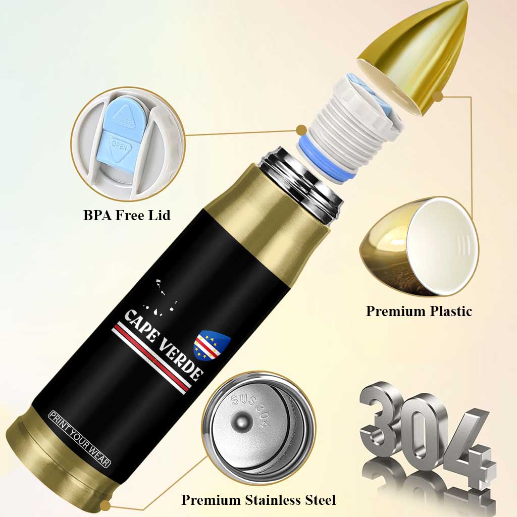 Cape Verde Country Map Shield Emblem Bullet Tumbler Cabo Verde Roots National Pride Gift TS02 Print Your Wear