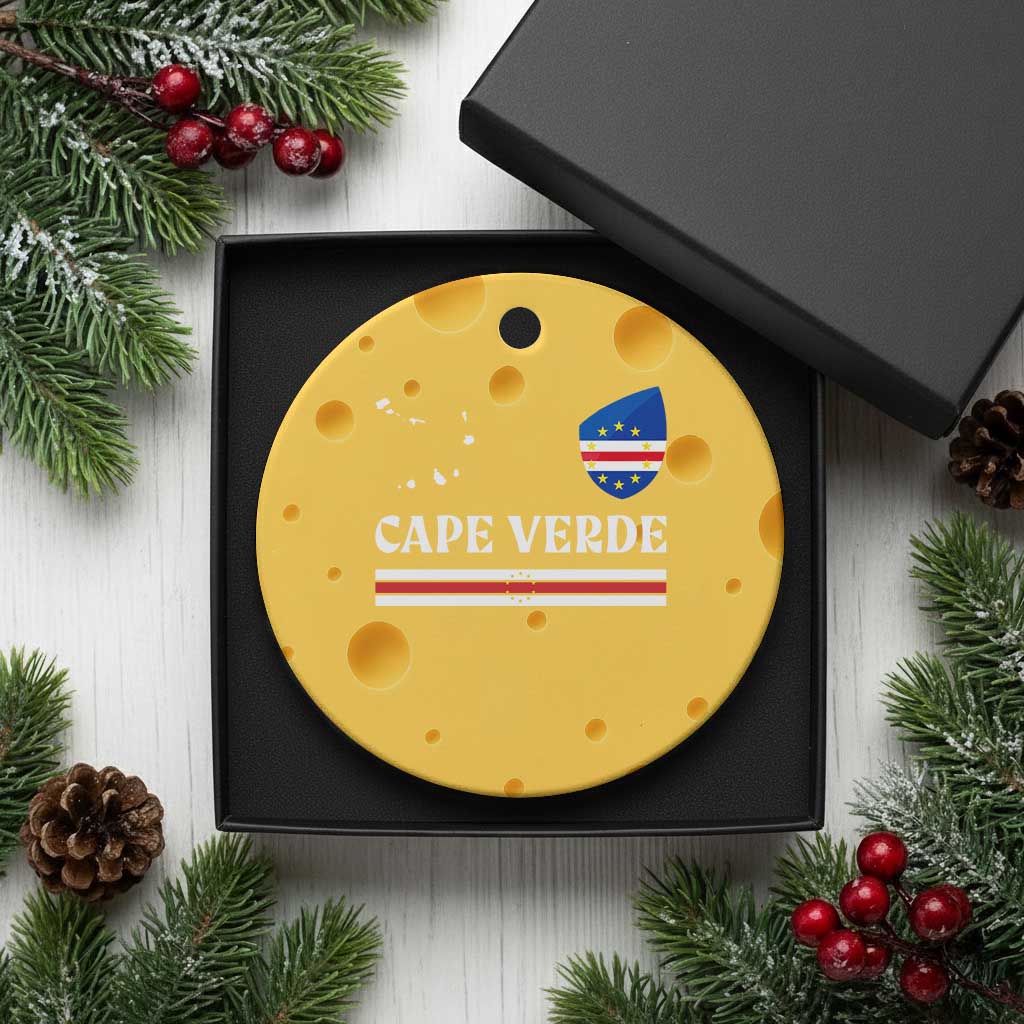 Cape Verde Country Map Shield Emblem Ceramic Ornament Cabo Verde Roots National Pride Gift TS02 1pc Yellow Cheese Print Your Wear
