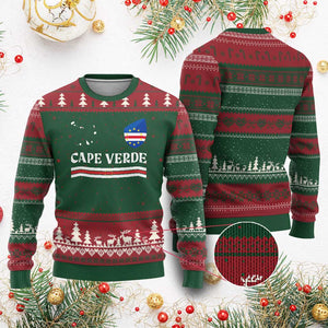 Cape Verde Country Map Shield Emblem Ugly Christmas Sweater Cabo Verde Roots National Pride Gift TS02 Red Green Print Your Wear