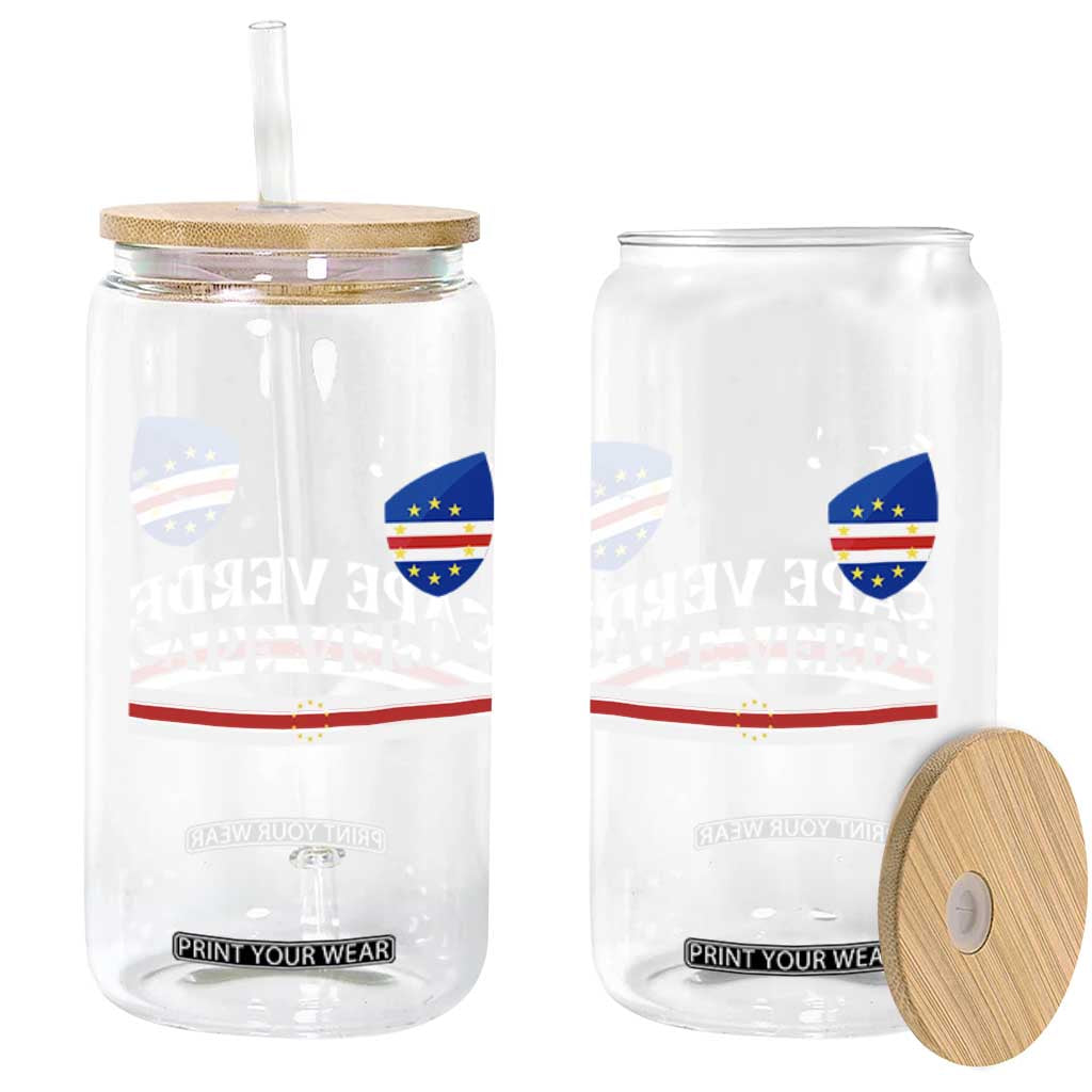 Cape Verde Country Map Shield Emblem Glass Can Cabo Verde Roots National Pride Gift TS02 Print Your Wear