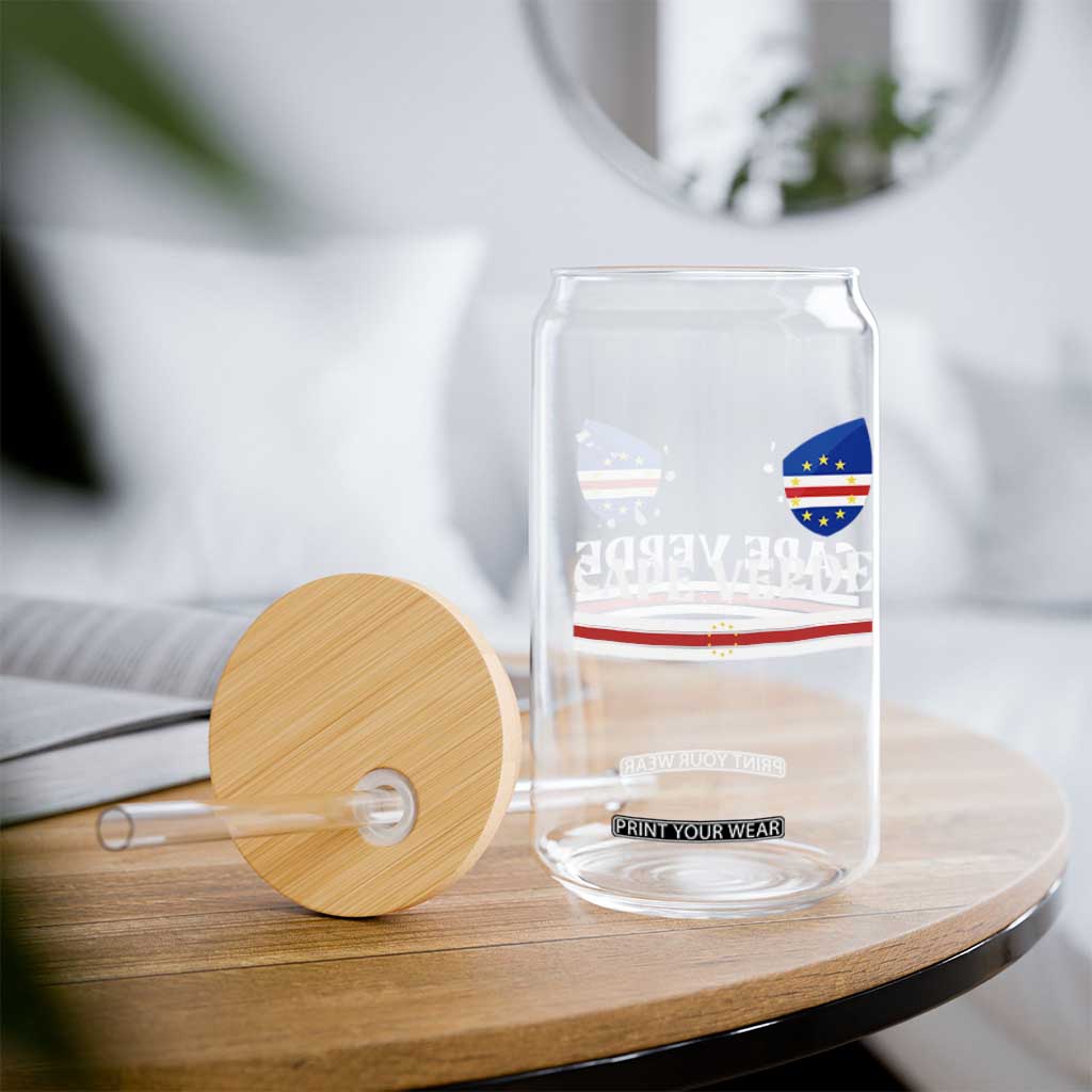 Cape Verde Country Map Shield Emblem Glass Can Cabo Verde Roots National Pride Gift TS02 Print Your Wear