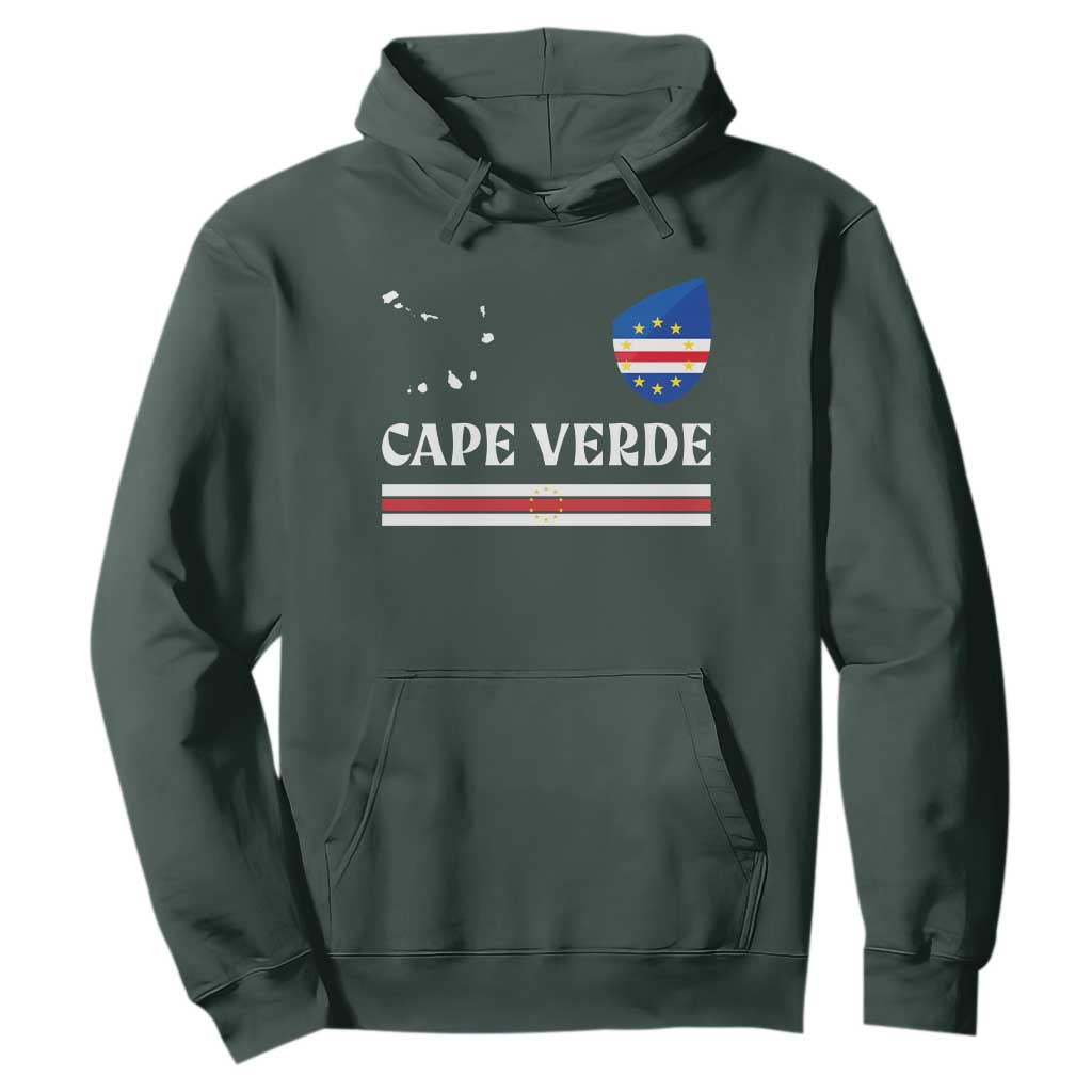 Cape Verde Country Map Shield Emblem Hoodie Cabo Verde Roots National Pride Gift TS02 Dark Forest Green Print Your Wear