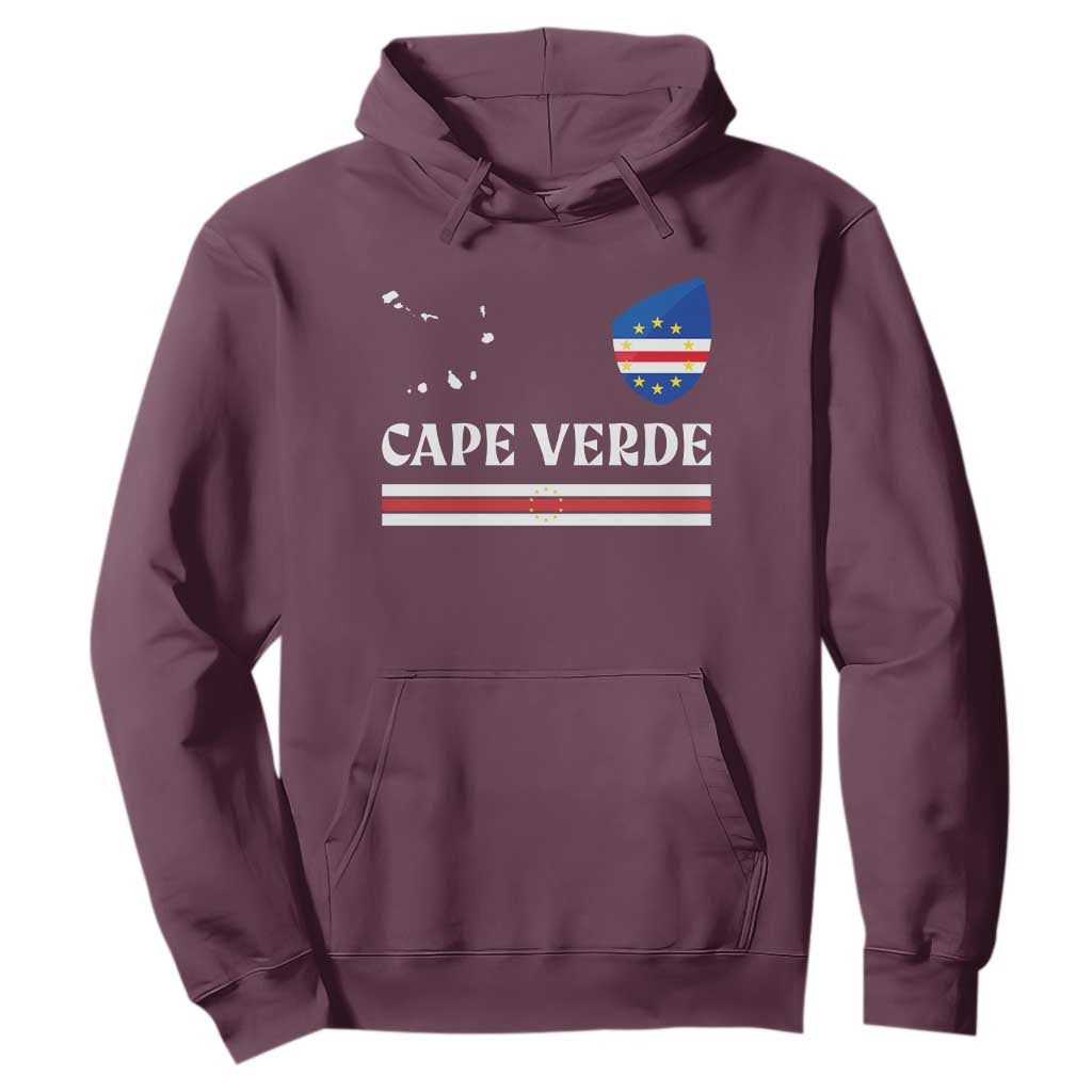 Cape Verde Country Map Shield Emblem Hoodie Cabo Verde Roots National Pride Gift TS02 Maroon Print Your Wear